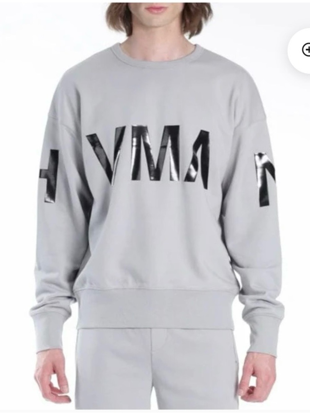 Cult of Individuality HVMAN Grey Logo-Print Crewneck XL Sweatshirt
